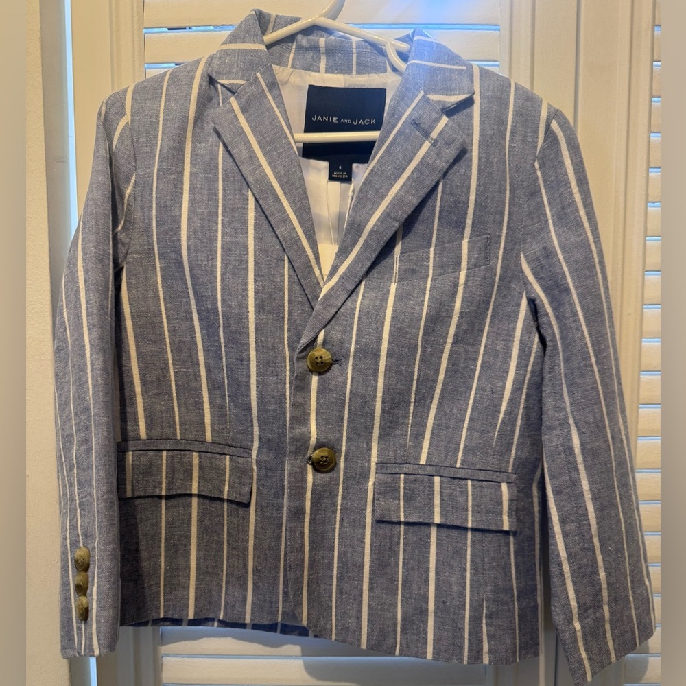 *New* w/Tags 🏷️ Janie and Jack Blue Striped Blazer (4T)